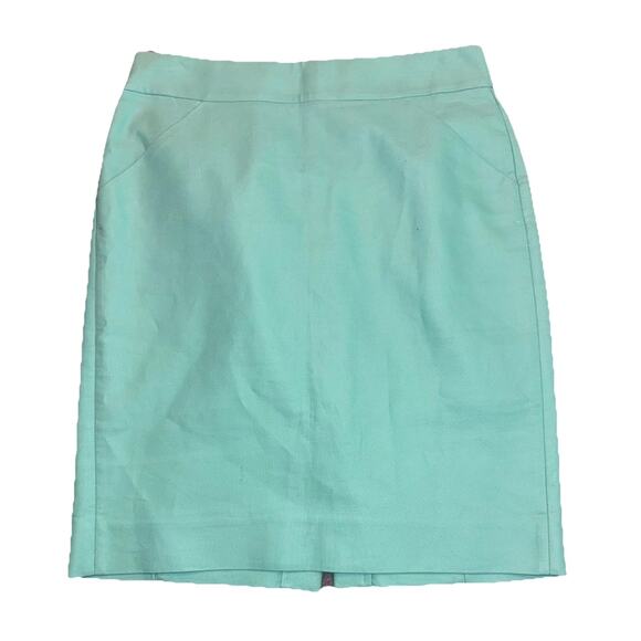 J.Crew No 2 Pencil Skirt Mini Blue Career Preppy Minimalist Size 6 Office - Picture 2 of 7